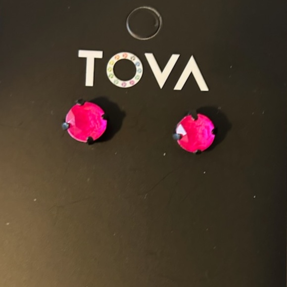 TOVA Oakland Studs - Neon Pink Earrings - Picture 1 of 3